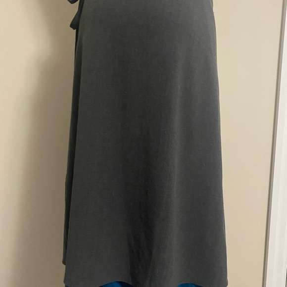 Women’s Nude Wrap Skirt Dark Grey & Teal - Picture 6 of 10
